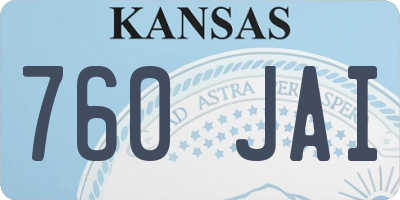 KS license plate 760JAI