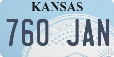 KS license plate 760JAN