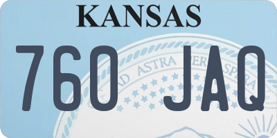 KS license plate 760JAQ