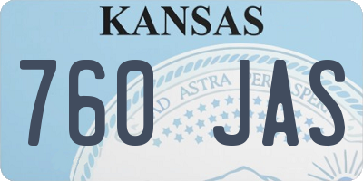 KS license plate 760JAS