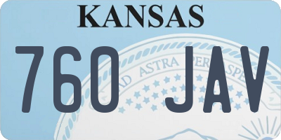 KS license plate 760JAV