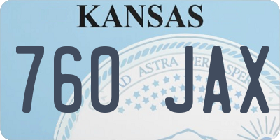 KS license plate 760JAX