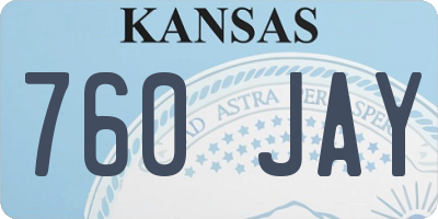 KS license plate 760JAY