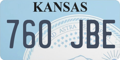 KS license plate 760JBE