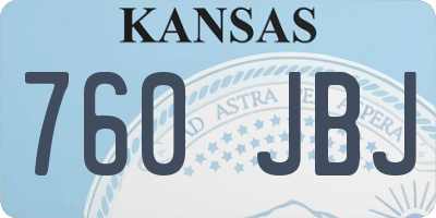 KS license plate 760JBJ