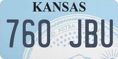 KS license plate 760JBU