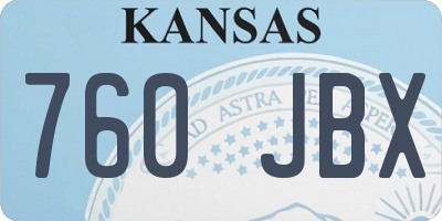 KS license plate 760JBX