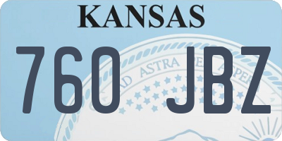 KS license plate 760JBZ