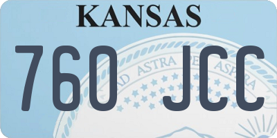 KS license plate 760JCC