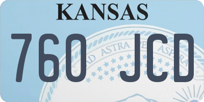KS license plate 760JCD