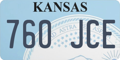 KS license plate 760JCE