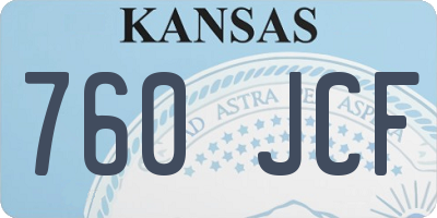 KS license plate 760JCF