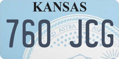 KS license plate 760JCG