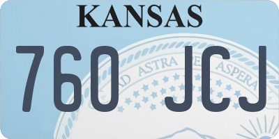 KS license plate 760JCJ