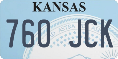 KS license plate 760JCK