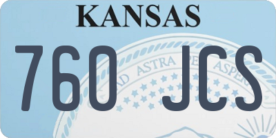 KS license plate 760JCS