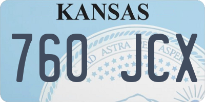 KS license plate 760JCX