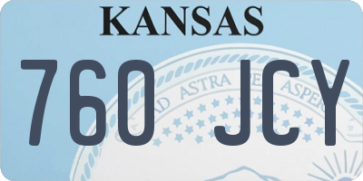 KS license plate 760JCY