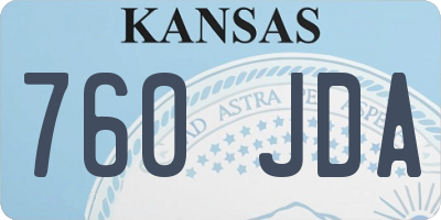KS license plate 760JDA