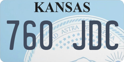 KS license plate 760JDC