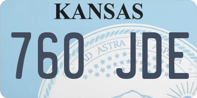 KS license plate 760JDE