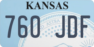 KS license plate 760JDF