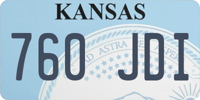 KS license plate 760JDI
