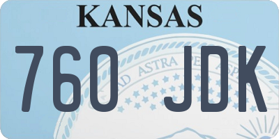 KS license plate 760JDK