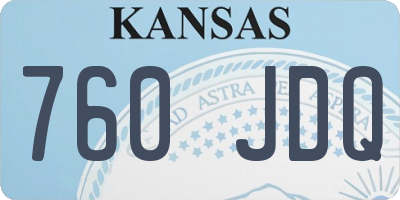KS license plate 760JDQ
