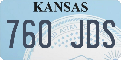KS license plate 760JDS