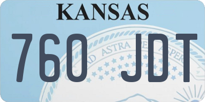 KS license plate 760JDT