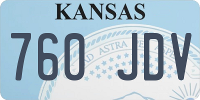 KS license plate 760JDV