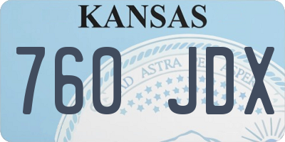 KS license plate 760JDX