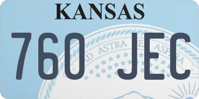 KS license plate 760JEC