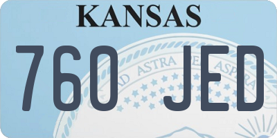 KS license plate 760JED