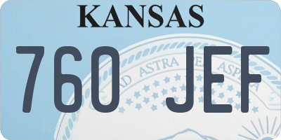 KS license plate 760JEF