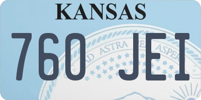 KS license plate 760JEI