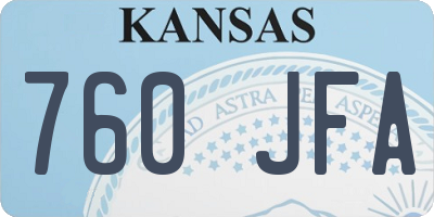 KS license plate 760JFA