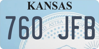 KS license plate 760JFB