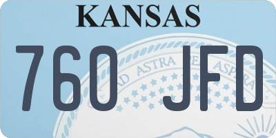 KS license plate 760JFD