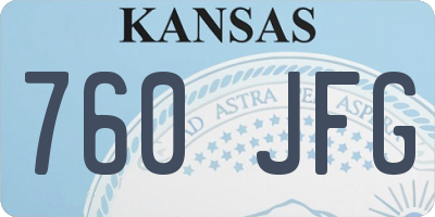 KS license plate 760JFG