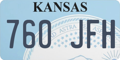 KS license plate 760JFH