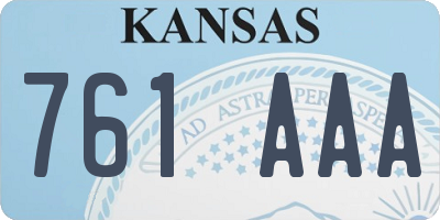 KS license plate 761AAA