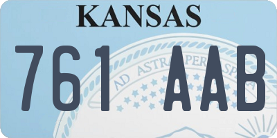 KS license plate 761AAB