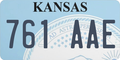 KS license plate 761AAE