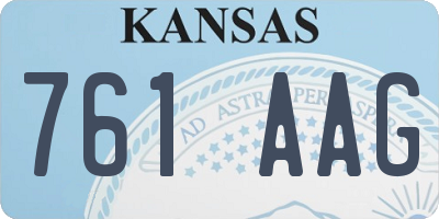 KS license plate 761AAG