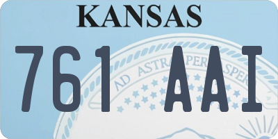 KS license plate 761AAI