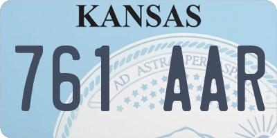 KS license plate 761AAR