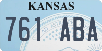 KS license plate 761ABA