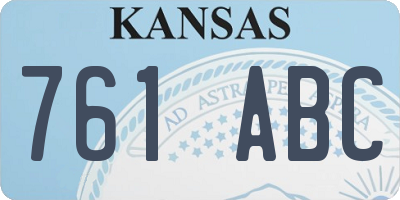 KS license plate 761ABC